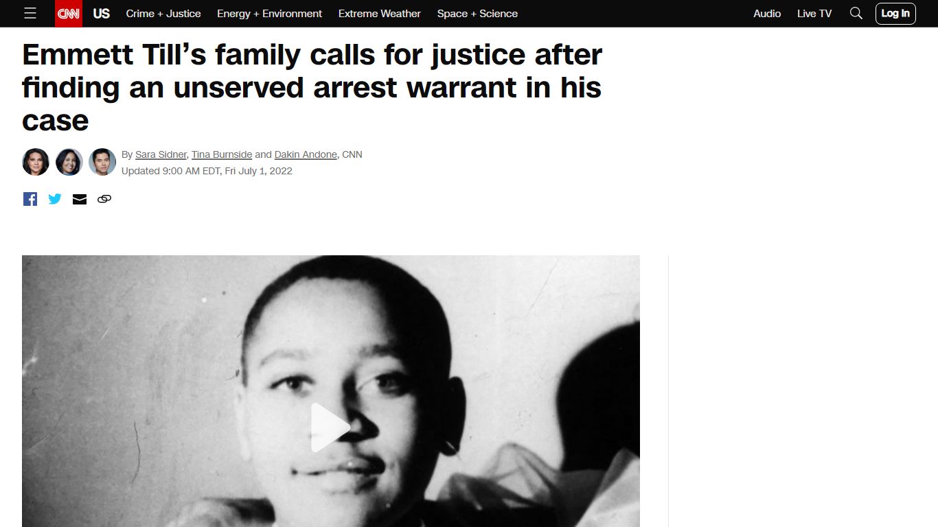 Emmett Till's family calls for justice after finding an unserved arrest ...