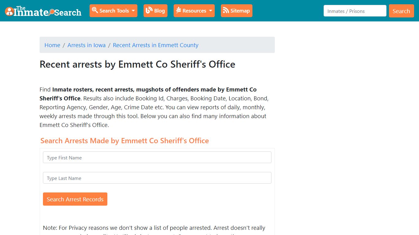 Recent arrests by Emmett Co Sheriff's Office | Mugshots, Rosters ...